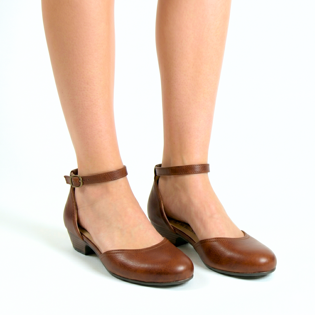 DJ 033J | Women's Genuine Leather Mini Heel Pump Shoes